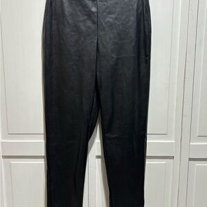 Old Navy Women’s Black Faux Leather Pants Size 4 Ultra High Rise Skinny Mom Pant
